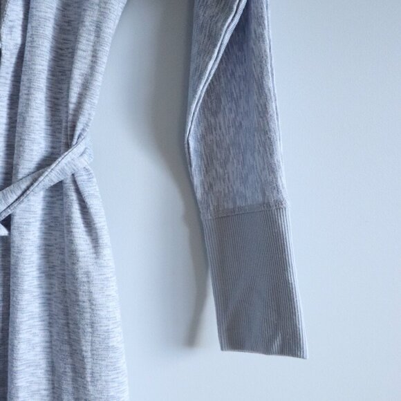 Ande Women's Small Grey Soft Casual Belted Collared Long Sleeve Cardigan Robe - Picture 6 of 12